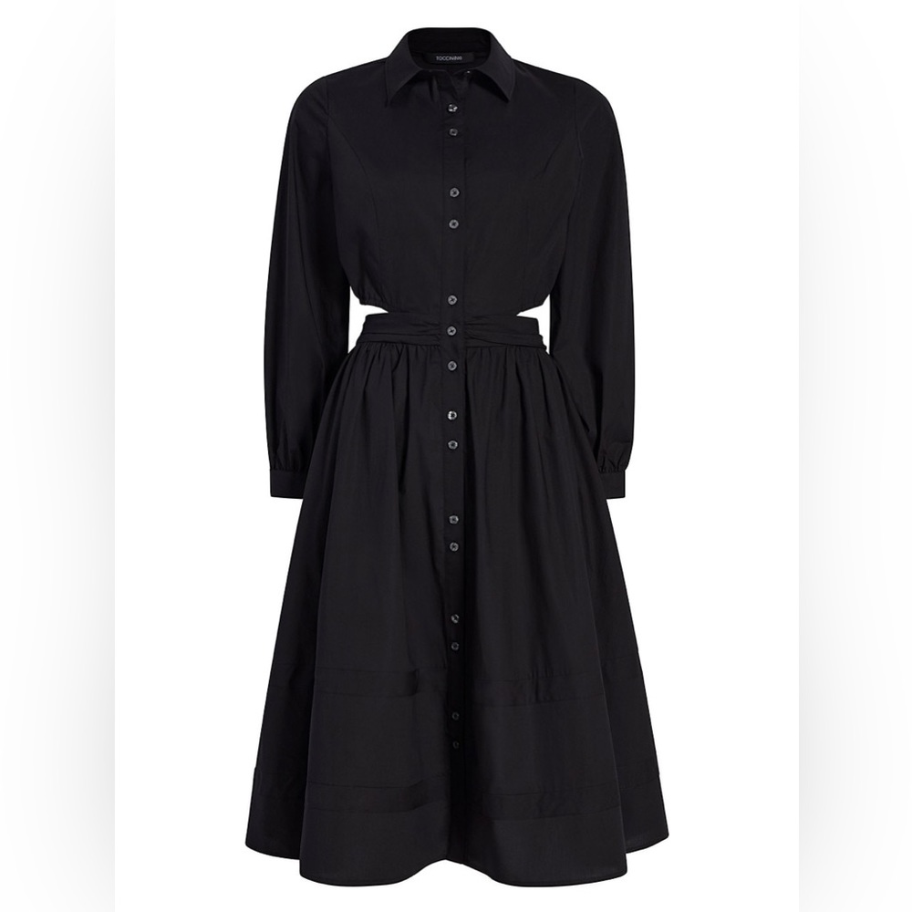 TOCCIN Black Long Sleeve Cutout Shirtdress NWT Size 12
